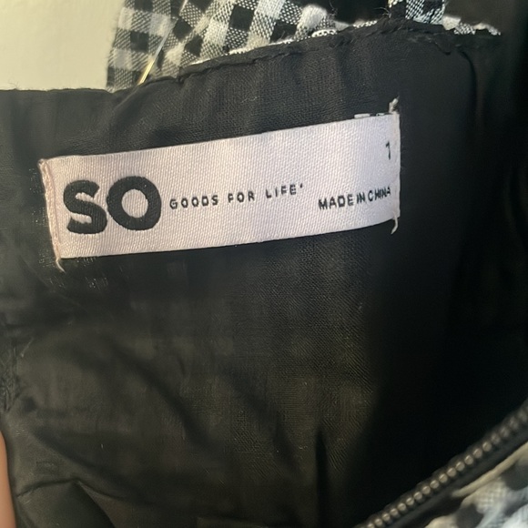 Kohls SO Juniors Double Slit Gingham Mini Dress Size 1 - Picture 6 of 6